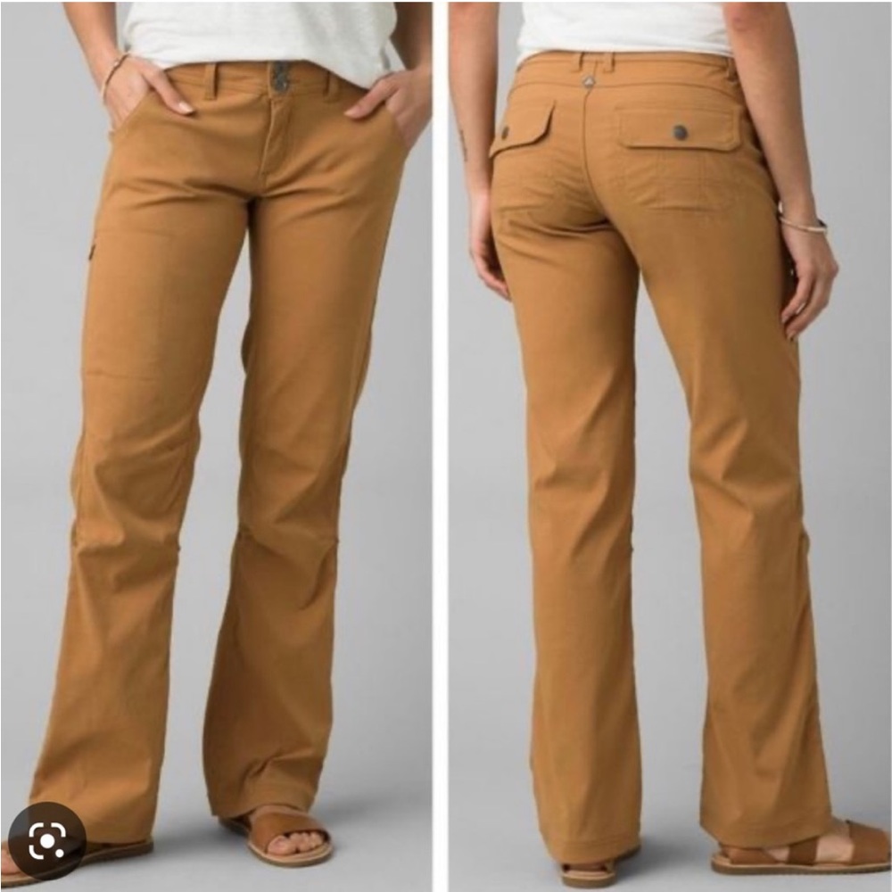 Prana Halle Straight Fit Pants Convertible Short Inseam 28" Womens 2 Orange